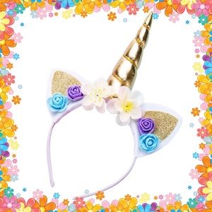 🦄New🦄 2/$10 🦄Gold Unicorn Headband🦄